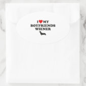 Sticker Ovale I Love My Boyfriends Wiener (Sac)