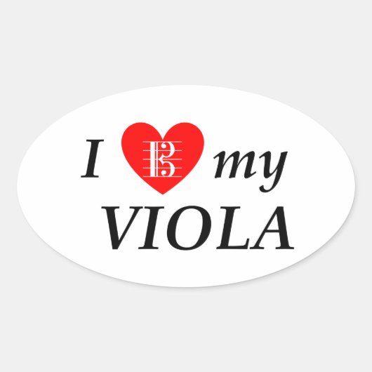 Sticker Ovale I Love My Viola (Devant)