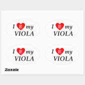 Sticker Ovale I Love My Viola (Feuille)