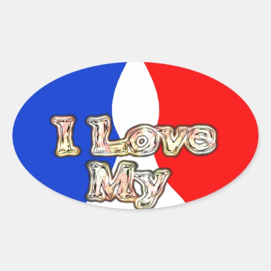Sticker Ovale "I Love My Wife" Imprimer (Devant)