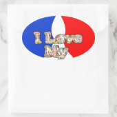 Sticker Ovale "I Love My Wife" Imprimer (Sac)