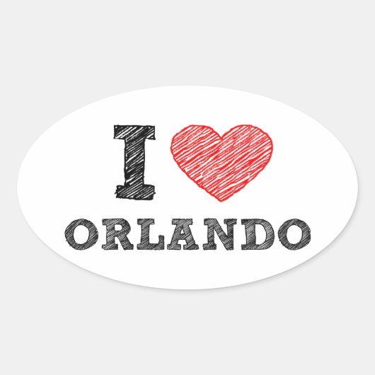 Sticker Ovale I-Love-Orlando (Devant)