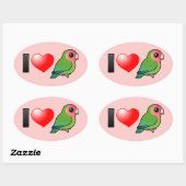 Sticker Ovale I Love Peach Face Lovebirds (Feuille)