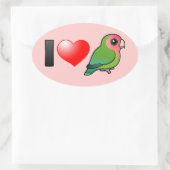 Sticker Ovale I Love Peach Face Lovebirds (Sac)