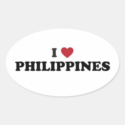 Sticker Ovale I Love Philippines (Devant)