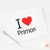 Sticker Ovale I Love Primos (Enveloppe)