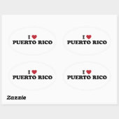 Sticker Ovale I Love Puetro Rico (Feuille)