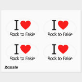 Sticker Ovale I Love Rock to Fakie (Feuille)