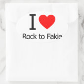 Sticker Ovale I Love Rock to Fakie (Sac)