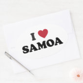 Sticker Ovale I Love Samoa (Enveloppe)