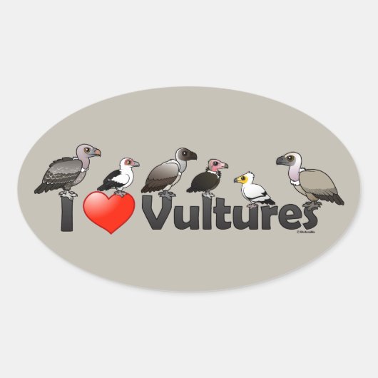 Sticker Ovale I Love Vultures (Afrique) (Devant)