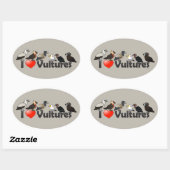 Sticker Ovale I Love Vultures (Eurasie) (Feuille)