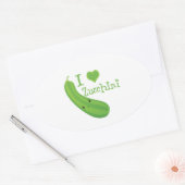 Sticker Ovale I Love Zucchini Smiling Kawaii Zucchini (Enveloppe)