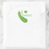Sticker Ovale I Love Zucchini Smiling Kawaii Zucchini (Sac)