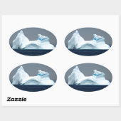 Sticker Ovale Icebergs à Terre-Neuve (Feuille)