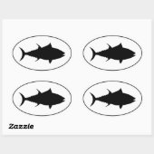 Sticker Ovale Icône de thon (Feuille)