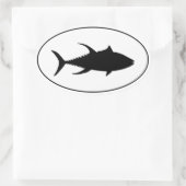 Sticker Ovale Icône de thon jaune (Sac)