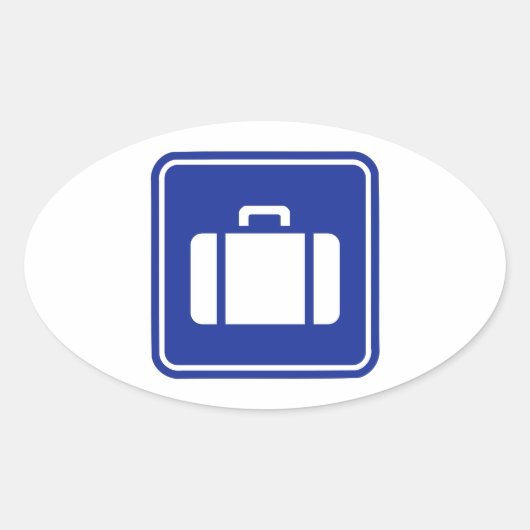 Sticker Ovale Icône de valise (Devant)