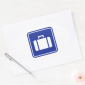 Sticker Ovale Icône de valise (Enveloppe)