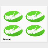 Sticker Ovale Icône Sky Diver (Feuille)