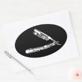 Sticker Ovale icônes barber razor (Enveloppe)