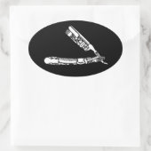 Sticker Ovale icônes barber razor (Sac)