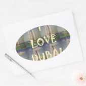 Sticker Ovale Iconic Dubai : "I Love Dubai" Vector Graphisme (Enveloppe)