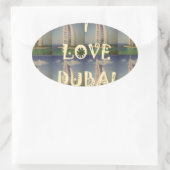 Sticker Ovale Iconic Dubai : "I Love Dubai" Vector Graphisme (Sac)