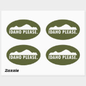 Sticker Ovale Idaho S'Il Vous Plaît (Feuille)