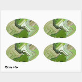 Sticker Ovale Iguana verte (Feuille)