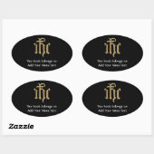 Sticker Ovale IHC "3-D" en or (Feuille)