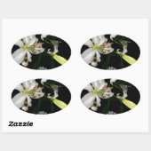 Sticker Ovale Iirsh Design - Collection de laiton et de fleurs (Feuille)