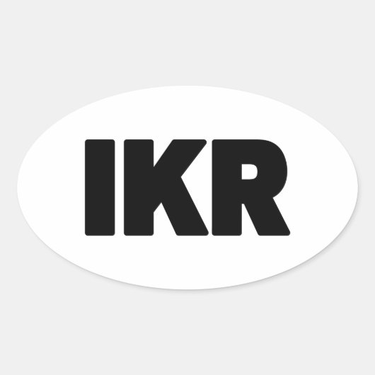 Sticker Ovale IKR | Écart de texte (Devant)