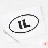 Sticker Ovale IL Illinois (Enveloppe)