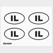 Sticker Ovale IL Illinois (Feuille)
