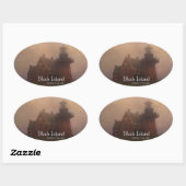 Sticker Ovale Île Block (Feuille)