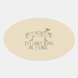 Sticker Ovale Île de bande dessinée