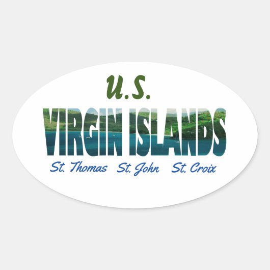 Sticker Ovale Îles Vierges américaines (Devant)