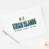 Sticker Ovale Îles Vierges américaines (Enveloppe)