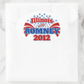 Sticker Ovale Illinois avec Romney 2012 (Sac)