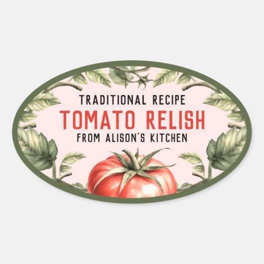 Sticker Ovale Illustration de style vintage Tomato Relish (Devant)
