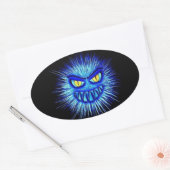 Sticker Ovale Illustration horrible sanglante effrayante de (Enveloppe)