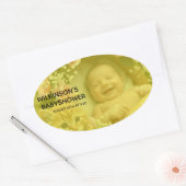 Sticker Ovale Image de bébé Baby Shower (Enveloppe)