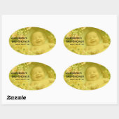 Sticker Ovale Image de bébé Baby Shower (Feuille)