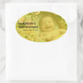 Sticker Ovale Image de bébé Baby Shower (Sac)