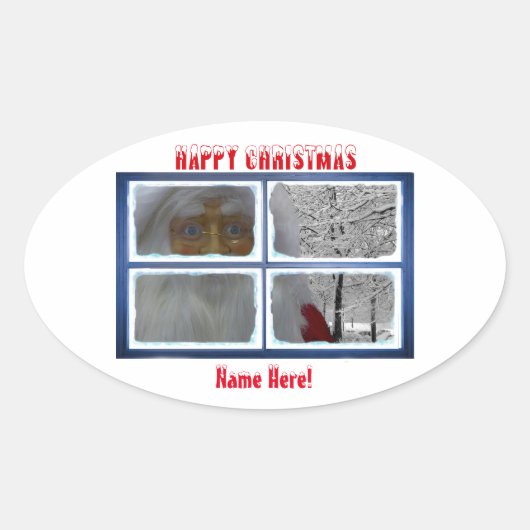 Sticker Ovale Image de Noël pour Oval-Stickers-Glossy (Devant)