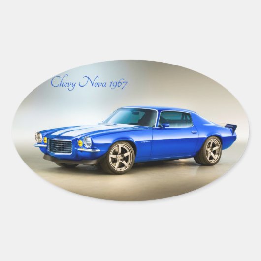 Sticker Ovale Image de voiture classique pour Oval-Stickers-Glos (Devant)