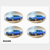 Sticker Ovale Image de voiture classique pour Oval-Stickers-Glos (Feuille)
