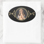 Sticker Ovale Immaculée et coeur triste de Mère Marie (Sac)