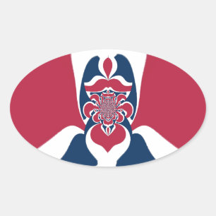 Sticker Ovale Impression Abstraite E.T.